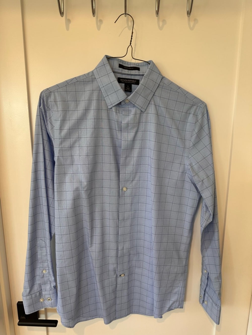 Banana Republic Light Blue Checked Dress Shirt